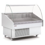 Vitrina Expositora Refrigerada para Pescadería sin Reserva Cristal Curvo Evaporador Estático Serie HYDRO EEC-C 1035x914x1235h mm EEC-100-C Docriluc