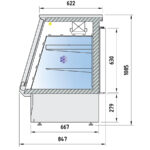 Vitrina Mostrador Cerrada Refrigerada Cristal Recto 2 Estantes 2 Puertas Evaporador Estático Serie LUNNARIS VCC-9 - 1315x847x1085h mm VCC-9-13 Docriluc - Imagen 3
