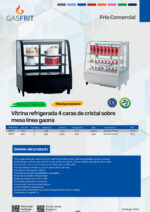 Vitrina Expositora Refrigerada Sobremesa 100 Litros 2 Estantes 684x461x76h mm GFF202 GASFRIT - Imagen 2