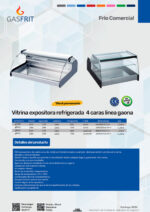 Vitrina Expositora Refrigerada Sobremesa para Tapas Carne y Pescado 140 Litros Cristal Recto 1 Estante 1070x874x417h mm GFF403 GASFRIT - Imagen 2