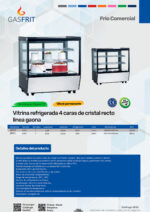 Vitrina Expositora Refrigerada Sobremesa 160 Litros 2 Estantes 887x553x686h mm GFF201 GASFRIT - Imagen 2