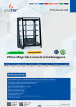 Vitrina Expositora Refrigerada Sobremesa 150 Litros 3 Estantes 667x553x888h mm GFF300 GASFRIT - Imagen 2