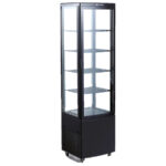 Armario Expositor Refrigerado Negro para Pastelería 215 Litros 1 Puerta de Cristal 4 Estantes 515x486x1602h mm FL215LN GASFRIT