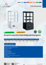 Armario Expositor Refrigerado para Pastelería 58 Litros 1 Puerta de Cristal 2 Estantes 452x406x818h mm FT-58LN GASFRIT - Imagen 2