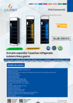 Armario Expositor Refrigerado Negro 1 Puerta de Cristal 500 Litros 5 Estantes 635x710x2050h mm GF0601 GASFRIT - Imagen 2