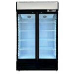 Armario Expositor Refrigerado Negro 2 Puertas de Cristal 1000 Litros 8 Estantes 1200x570x1950h mm FA1 GASFRIT
