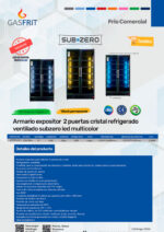 Armario Expositor Refrigerado Negro 2 Puertas de Cristal 1200 Litros 10 Estantes 1253x710x2050h mm GF069SUBCO GASFRIT - Imagen 2