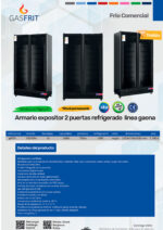 Armario Expositor Refrigerado Negro 2 Puertas de Cristal 1300 Litros 10 Estantes 1253x710x2050h mm GF074 GASFRIT - Imagen 2