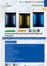 Armario Expositor Refrigerado Negro 2 Puertas de Cristal 1300 Litros 10 Estantes 1253x750x2080h mm GF072 GASFRIT - Imagen 2