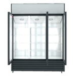 Armario Expositor Refrigerado Negro 3 Puertas de Cristal 1300 Litros 12 Estantes 1500x550x1980h mm 9003 GASFRIT