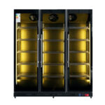 Armario Expositor Refrigerado Negro 3 Puertas de Cristal 1300 Litros 15 Estantes 1253x710x2050h mm GFL11 GASFRIT