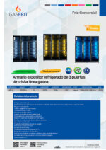 Armario Expositor Refrigerado Negro 3 Puertas de Cristal 1300 Litros 15 Estantes 1253x710x2050h mm GFL11 GASFRIT - Imagen 2