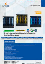 Armario Expositor Refrigerado Negro 3 Puertas de Cristal 1800 Litros 15 Estantes 1880x710x2030h mm GFO71 GASFRIT - Imagen 5