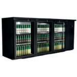 Armario Expositor Refrigerado Negro 3 Puertas de Cristal 6 Estantes 413 Litros Gama 600 - 1989x512x850h mm EF5-222GMU EUTRON