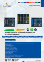 Armario Expositor Refrigerado Negro 4 Puertas de Cristal 1300 Litros 20 Estantes 2240x635x1980h mm GF400D GASFRIT - Imagen 2