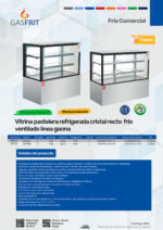 Vitrina Expositora Refrigerada para Pastelería 420 Litros Cristal Recto 2 Estantes 1500x660x1200h mm GFH101 GASFRIT - Imagen 2