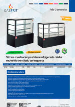 Vitrina Expositora Refrigerada para Pastelería 420 Litros Cristal Recto 2 Estantes 1500x660x1200h mm GFH105 GASFRIT - Imagen 2