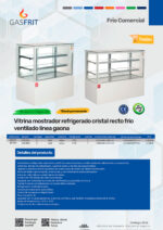 Vitrina Expositora Refrigerada para Pastelería 420 Litros Cristal Recto 2 Estantes 1500x660x1200h mm GFH103 GASFRIT - Imagen 2