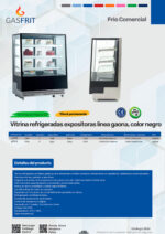 Vitrina Expositora Refrigerada para Pastelería 500 Litros Cristal Recto 3 Estantes 1200x810x1454h mm GFF101 GASFRIT - Imagen 2