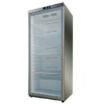 Armario Expositor de Congelación Acero Inoxidable 1 Puerta de Cristal 4 Estantes 306 Litros Gama FF 595x650x1850h mm FF-400G EUTRON