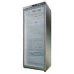 Armario Expositor de Refrigeración Acero Inoxidable 1 Puerta de Cristal 4 Estantes 600 Litros Gama FR 775x750x1850h mm FR-600GE EUTRON