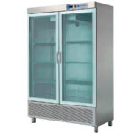 Armario Expositor de Refrigeración Acero Inoxidable 2 Puertas de Cristal 6 Estantes 1200 Litros Gama SNACK 1388x728x2067h mm ARS-1202-PC EUTRON