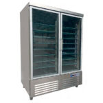 Armario Expositor de Refrigeración Acero Inoxidable 2 Puertas de Cristal 8 Estantes 1400 Litros Gama G/N 1410x830x2050h mm SG-1400 EUTRON