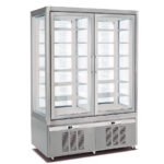 Armario Expositor Mixto Acero Inoxidable para Pastelería 840 Litros 2 Puertas de Cristal 12 Estantes 1320x655x1900h mm CSB-840V4-V CISABA