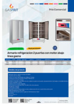 Armario Refrigerado Acero Inoxidable 2 Puertas Opacas 1000 Litros 4 Estantes 1220x700x2050h mm E900 GASFRIT - Imagen 2