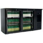 Armario Expositor Refrigerado Negro 2 Puertas de Cristal 4 Estantes 264 Litros Gama 600 - 1435x528x850h mm EF5-22GDMU EUTRON