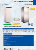 Armario de Congelación Blanco 1 Puerta Opaca 600 Litros 6 Estantes 777x695x1890h mm GF044 GASFRIT - Imagen 2