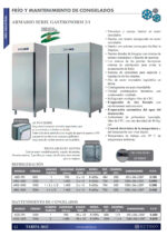 Armario de Refrigeración Acero Inoxidable 1 Puerta Opaca 3 Estantes 700 Litros Gama GASTRONORM 693x846x2007h mm ARG-701 EUTRON - Imagen 2