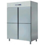 Armario de Refrigeración Acero Inoxidable 4 Puertas Opacas 6 Estantes 1400 Litros Gama GASTRONORM 1388x846x2007h mm ARG-1404 EUTRON