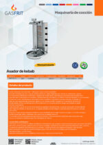 Asador de kebab a Gas 4 Quemadores 630x831x1163h mm EMP.DN.221 GASFRIT - Imagen 2