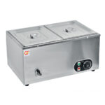 Baño María Eléctrico 2 Cubas con Grifo de Vaciado Sobremesa 570x430x270h mm GFSB2V GASFRIT