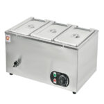 Baño María Eléctrico 3 Cubas con Grifo de Vaciado Sobremesa 570x430x270h mm GFSB3V GASFRIT