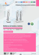 Batidora de Helado y Bebida 1 Litro 190x160x530h mm MS-1GSF GASFRIT - Imagen 2