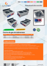 Cocina a Gas 2 Fuegos Sobremesa 720x475x420h mm GFC21C GASFRIT - Imagen 2