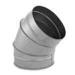Ø 200 mm - Codo 45º de Acero Galvanizado Circular para la Instalación de Extracciones de Humo C45200 Donbar