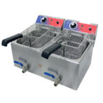 Freidora Eléctrica con Grifo de Vaciado 2 Cubas 10 + 10 Litros Sobremesa 570x460x325h mm GF014 GASFRIT