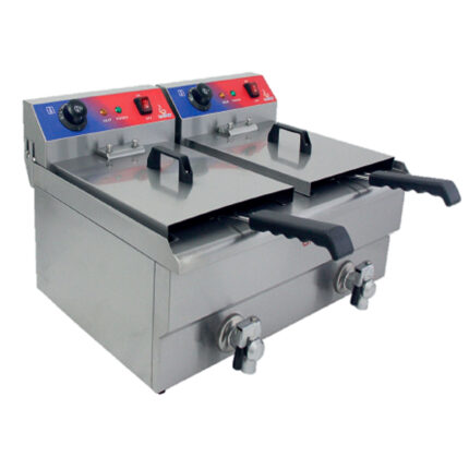 Freidora Eléctrica con Grifo de Vaciado 2 Cubas 13+13 Litros Sobremesa 630x480x345h mm GF027F GASFRIT