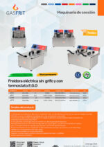 Freidora Eléctrica sin Grifo de Vaciado 1 Cuba 10 Litros Sobremesa 280x430x320h mm GF028 GASFRIT - Imagen 2
