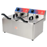 Freidora Eléctrica sin Grifo de Vaciado 2 Cubas 10 + 10 Litros Sobremesa 560x430x330h mm GF029 GASFRIT