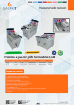 Freidora a Gas con Grifo de Vaciado 2 Cubas 18 + 18 Litros Sobremesa 680x670x650h mm GFC29F GASFRIT - Imagen 2