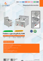 Freidora a Gas sin Grifo de Vaciado 1 Cuba 18 Litros Sobremesa 290x530x440h mm SZ-71 GASFRIT - Imagen 2