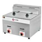 Freidora a Gas sin Grifo de Vaciado 2 Cubas 18 + 18 Litros Sobremesa 570x530x440h mm SZ-72 GASFRIT