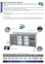 Frente Mostrador Acero Inoxidable 4 Puertas de Cristal 8 Estantes 701 Litros Gama 600 - 2542x600x1050h mm FBR-250-V EUTRON - Imagen 2