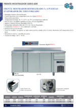 Frente Mostrador Acero Inoxidable 3 Puertas Opacas 3 Estantes 470 Litros Gama 600 - 2025x600x1045h mm AR-21H EUTRON - Imagen 2