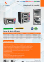 Horno de Pizza Eléctrica 4 Pizzas 26 Ø cm 805x635x430h mm MXHOREL26 GASFRIT - Imagen 2
