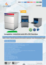 Lavavajillas Industrial con Cesta de 500 X 500 mm 580x620x810h mm GF6004 GASFRIT - Imagen 2